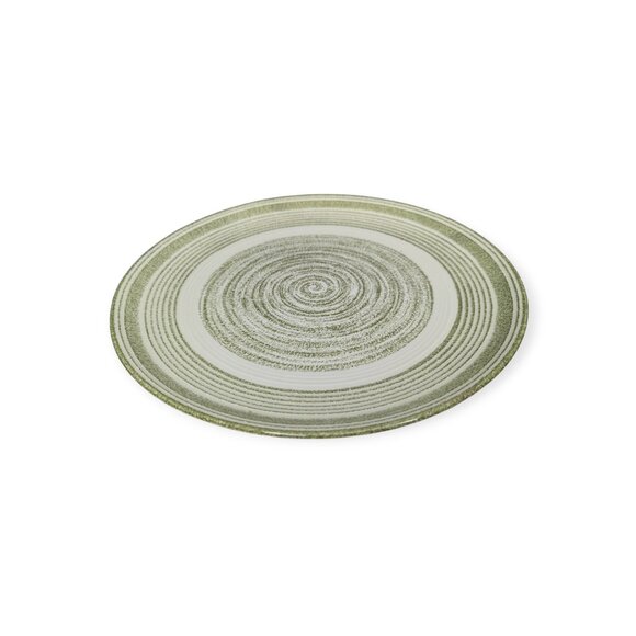 Vintage Max Schonfeld El Verde Casual Ironstone Green & White 12" Round Platter - Picture 2 of 12